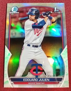 lot 2 image: 2023 Bowman Chrome Edouard Julien Lunar Glow Refractor - 1st Bowman