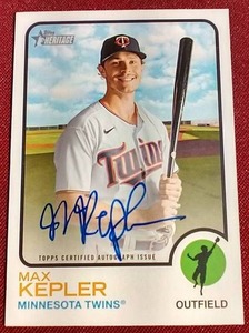 lot 13 image: 2022 Topps Heritage Max Kepler Autograph Card
