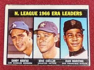 lot 25 image: 1967 Topps Sandy Koufax Leaders Card