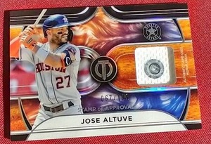 lot 30 image: 2022 Topps Tribute Jose Altuve Game-Used Jersey Card - #d199