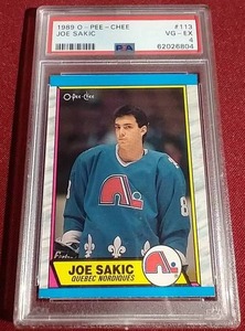lot 31 image: 1989-90 O-Pee-Chee Joe Sakic Rookie Card - PSA Slab