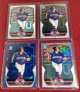 lot 37 image: (4) 2023 Bowman Brooks Lee Cards - All Different Variants