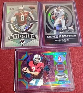 lot 38 image: (3) NFL QB Legend Silver Prizm Cards