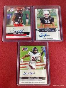 lot 40 image: (3) Autographed Football Cards