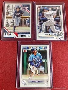 lot 42 image: (3) Bobby Witt ProspectRookie Cards