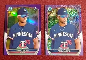 lot 50 image: (2) 2023 Bowman Chrome Areil Castro 1st Bowman Cards - Both #d250