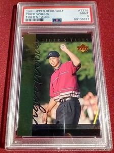 lot 52 image: 2001 Upper Deck Tiger Tales Tiger Woods Rookie Card - PSA 9
