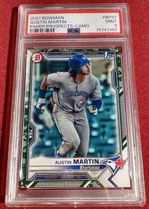 lot 62 image: 2021 Bowman Austin Martin 1st Bowman Camo Card - PSA 9