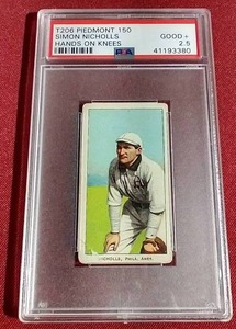 lot 66 image: T206 Piedmont Simon Nicholls Card - PSA 2.5