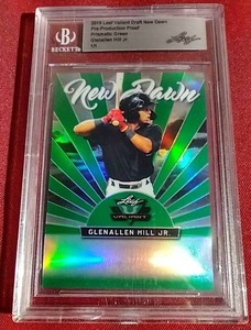 lot 73 image: 2019 Leaf Glenallen Hill Jr Preproduction Proof 11 - Beckett Slab