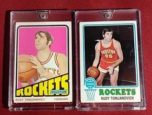 lot 74 image: (2) Vintage Rudy Tomjanovich Cards