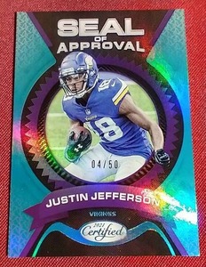 lot 76 image: 2021 Panini Certified Justin Jefferson - #d50