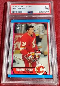 lot 78 image: 1989-90 O-Pee-Chee Theo Fleury Rookie Card - PSA 7