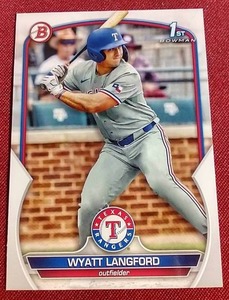 lot 86 image: 2023 Bowman Draft Wyatt Langford 1st Bowman Card