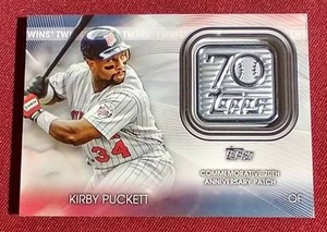 lot 92 image: 2021 Topps Kirby Puckett Commemorative Patch Card