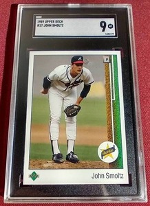 lot 96 image: 1989 Upper Deck John Smoltz Rookie Card - SGC 9