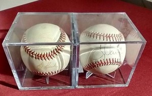 lot 108 image: (2) Autographed OMLB Balls - Greg Vaughn & Bob Hamelin