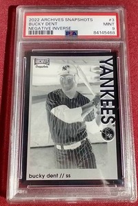lot 114 image: 2022 Archives Snapshots Bucky Dent Negative Inverse #d25 - PSA 9