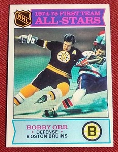 lot 115 image: 1975-76 Topps Bobby Orr Card