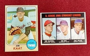 lot 122 image: (2) Vintage Jim Kaat Cards