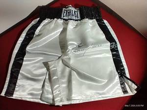 lot 126 image: Lennox Lewis Signed Everlast Boxing Shorts WCOA - WOW