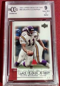 lot 132 image: 2001 Upper Deck Top Tier Daunte Culpepper - BCCG 9