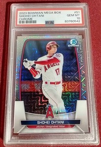 lot 134 image: 2023 Bowman Chrome Shohei Ohtani Mojo Refractor - PSA 10