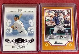 lot 137 image: (2) Numbered Joe Mauer Cards