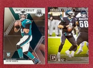 lot 139 image: (2) 2020 Jalen Hurts Rookie Cards
