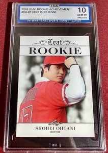 lot 154 image: 2018 Leaf Shohei Ohtani Rookie Card - ISA 10