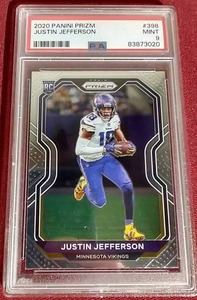 lot 156 image: 2020 Prizm Justin Jefferson Rookie Card - PSA 9