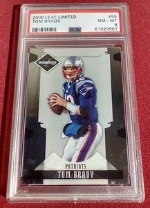lot 170 image: 2008 Leaf Limited Tom Brady Card - PSA 8