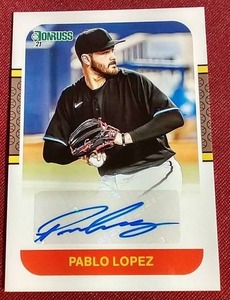 lot 174 image: 2021 Donruss Pablo Lopez Autograph Card