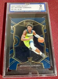 lot 181 image: 2020 Select Anthony Edwards Retail Blue Rookie Card - ISA 9