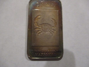 1 oz Cancer Zodiac Series National Mint silver bar