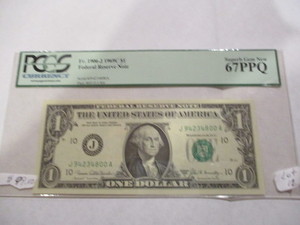 PCGS Superb Gem New 67PPQ 1969-C $1 Federal reserve Note- Exceptional