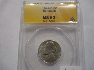 1944-D ANACS MS60 Jefferson Nickel
