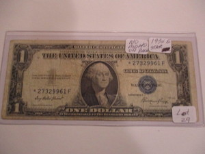1935-E $1 Star Note Silver Certificate- No Motto