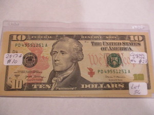 Consecutive Number 2017A $10 Federal Reserve Notes