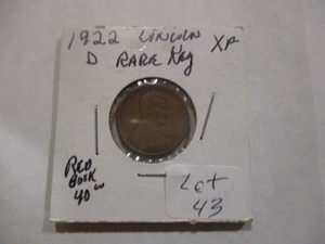 Extra Fine 1922-D Lincoln Penny. Rare Semi Key Date