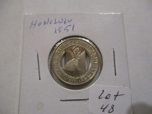 1951 Honolulu Rapid Transit Token. Rare