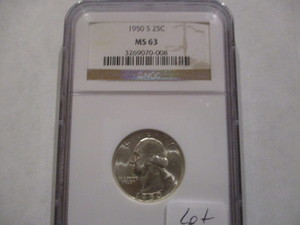 Very Nice NGC MS63 1950-S Silver Washington Quarter