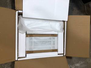 Teamson Home Windsor 22 in. W x 24 in. H Bathroom Wall Cabinet with Mosaic Glass in White  Customer Returns See Pictures