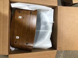 Lumisource Lombardi 34 in. Walnut and Grey Adjustable Height Bar Stool  Customer Returns See Pictures