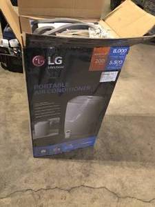 LG 5,500 BTU Portable Air Conditioner Cools 200 Sq. Ft. with Dehumidifier and LCD Remote in White  Customer Returns See Pictures