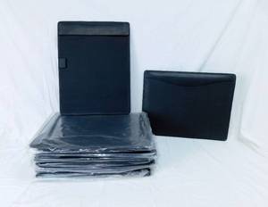 lot 128 image: Lot of 10 Black Leather Boardroom Writing Pads