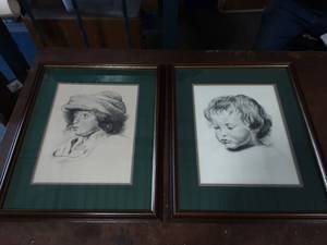 lot 31 image: Pair Of Original Sketch Drawings 18x22 By Chick Rubens