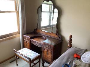 Antique Vanity and Stool