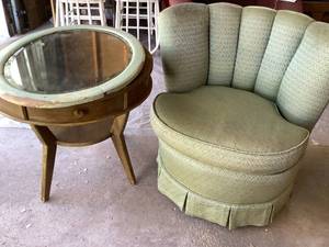 Chair, Side Table & Mirror