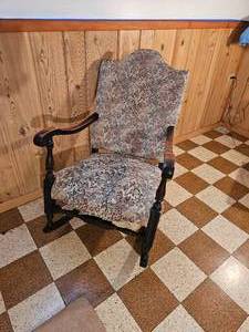 lot 147 image: Antique Tapestry Rocking Chair